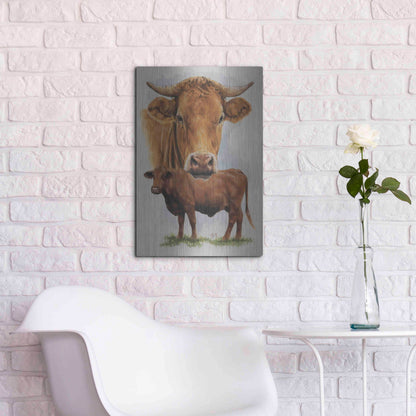 Luxe Metal Art 'Guernsey Cow' by Barbara Keith, Metal Wall Art,16x24