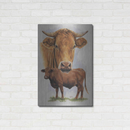 Luxe Metal Art 'Guernsey Cow' by Barbara Keith, Metal Wall Art,24x36