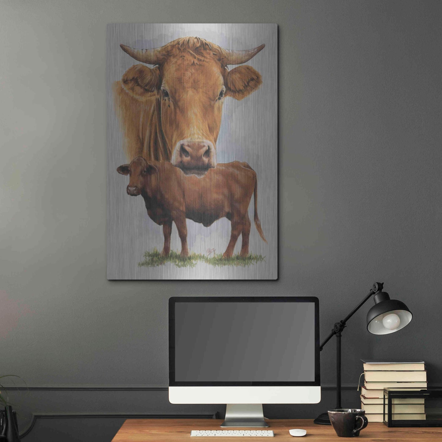 Luxe Metal Art 'Guernsey Cow' by Barbara Keith, Metal Wall Art,24x36