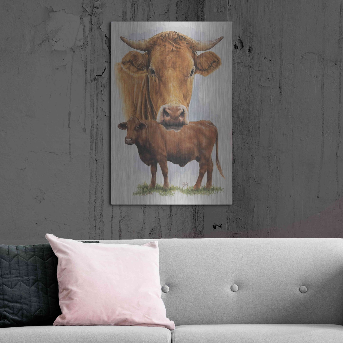 Luxe Metal Art 'Guernsey Cow' by Barbara Keith, Metal Wall Art,24x36