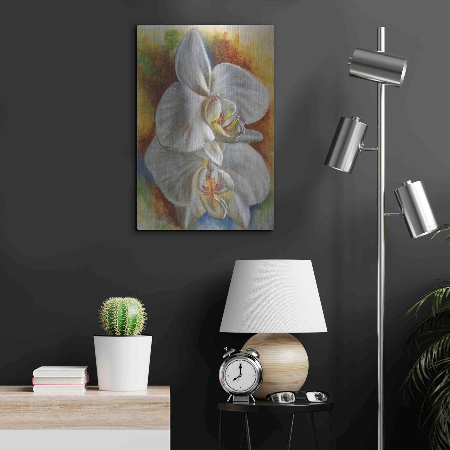 Luxe Metal Art 'Evening Orchid' by Barbara Keith, Metal Wall Art,16x24