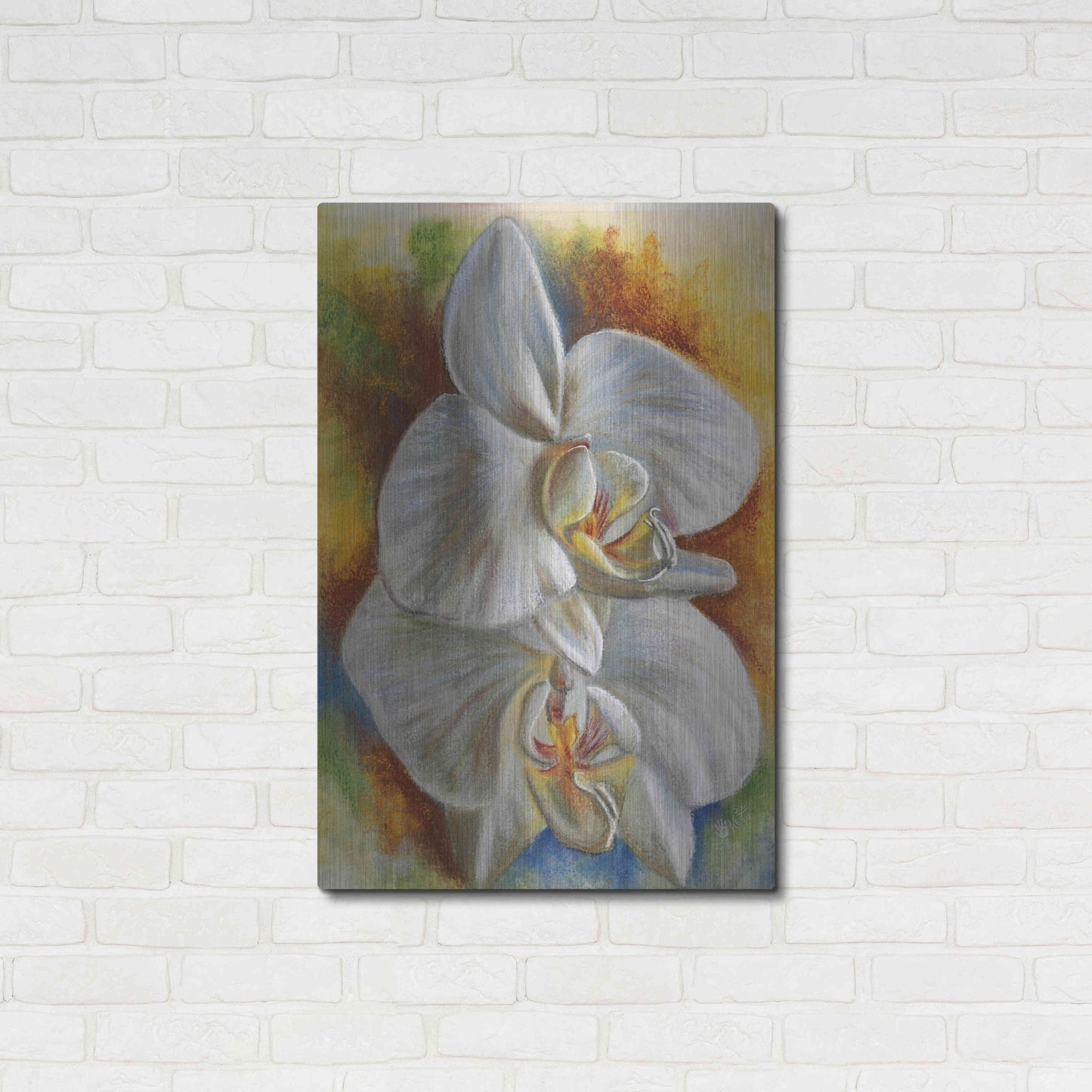 Luxe Metal Art 'Evening Orchid' by Barbara Keith, Metal Wall Art,24x36