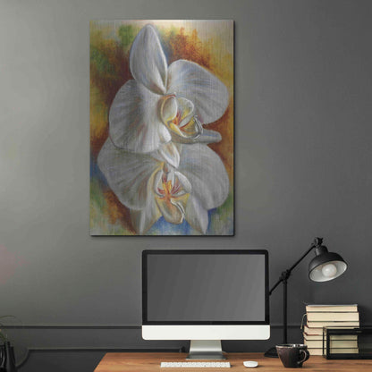 Luxe Metal Art 'Evening Orchid' by Barbara Keith, Metal Wall Art,24x36