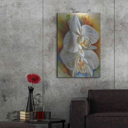 Luxe Metal Art 'Evening Orchid' by Barbara Keith, Metal Wall Art,24x36