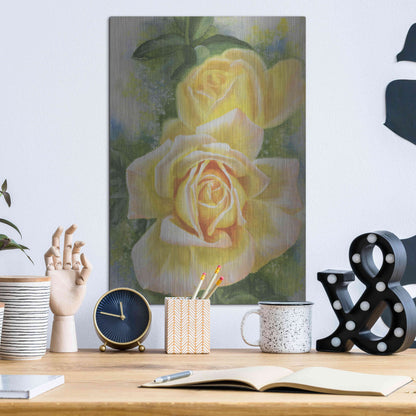 Luxe Metal Art 'Peace Rose' by Barbara Keith, Metal Wall Art,12x16