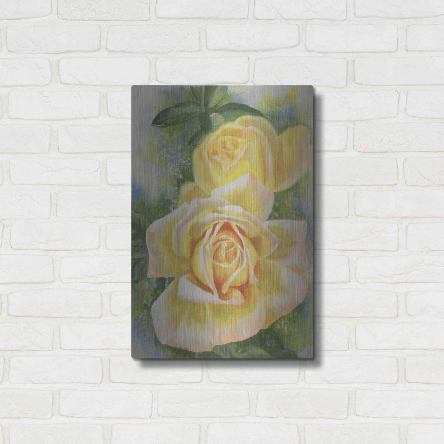 Luxe Metal Art 'Peace Rose' by Barbara Keith, Metal Wall Art,16x24