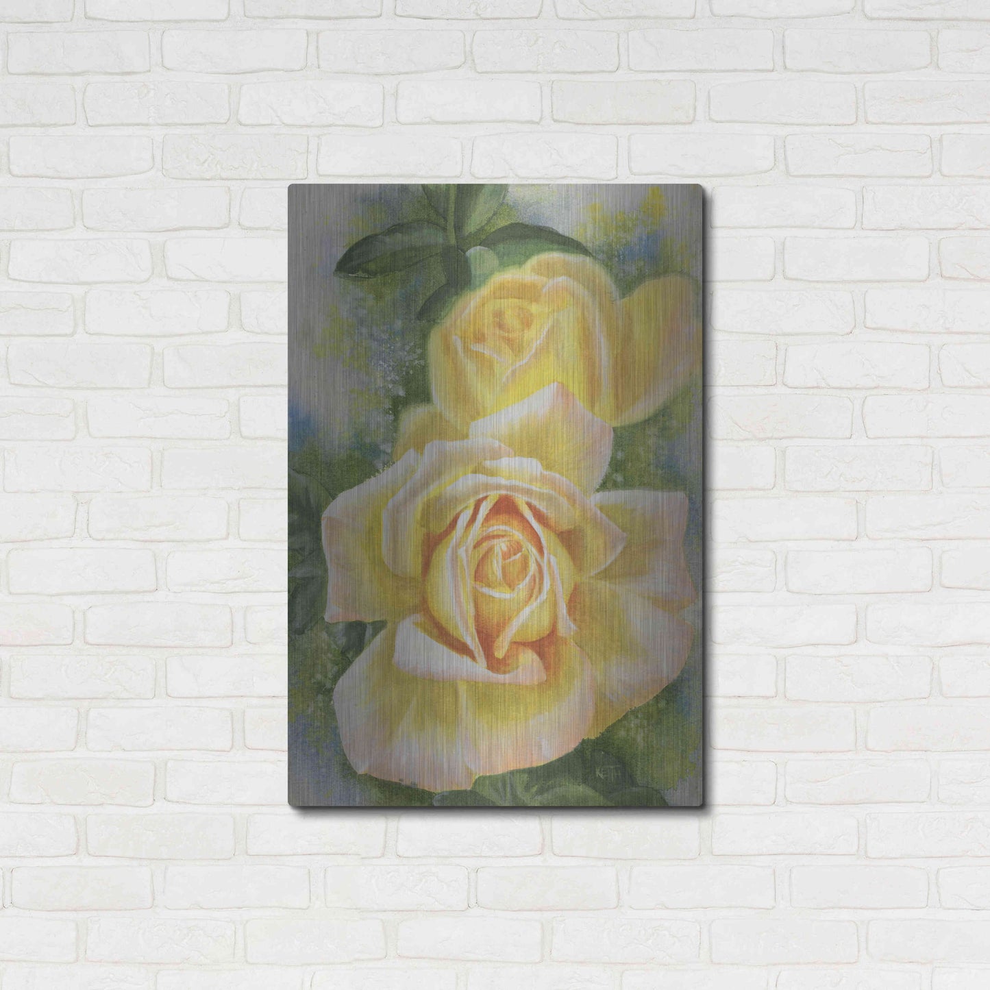 Luxe Metal Art 'Peace Rose' by Barbara Keith, Metal Wall Art,24x36