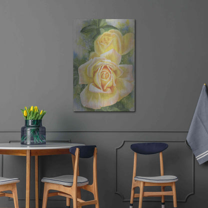 Luxe Metal Art 'Peace Rose' by Barbara Keith, Metal Wall Art,24x36