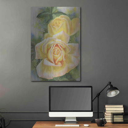 Luxe Metal Art 'Peace Rose' by Barbara Keith, Metal Wall Art,24x36