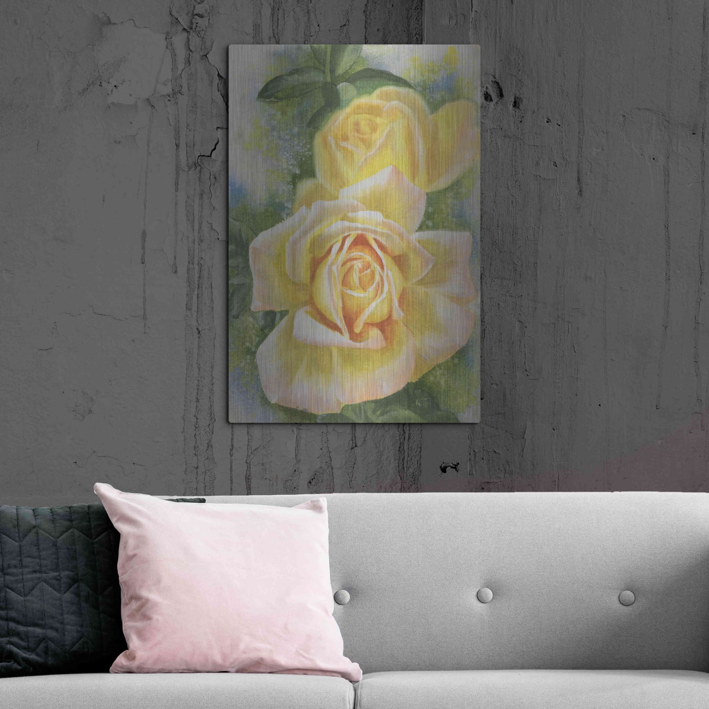 Luxe Metal Art 'Peace Rose' by Barbara Keith, Metal Wall Art,24x36