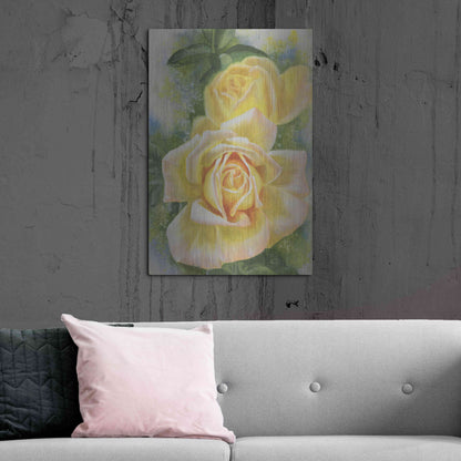 Luxe Metal Art 'Peace Rose' by Barbara Keith, Metal Wall Art,24x36