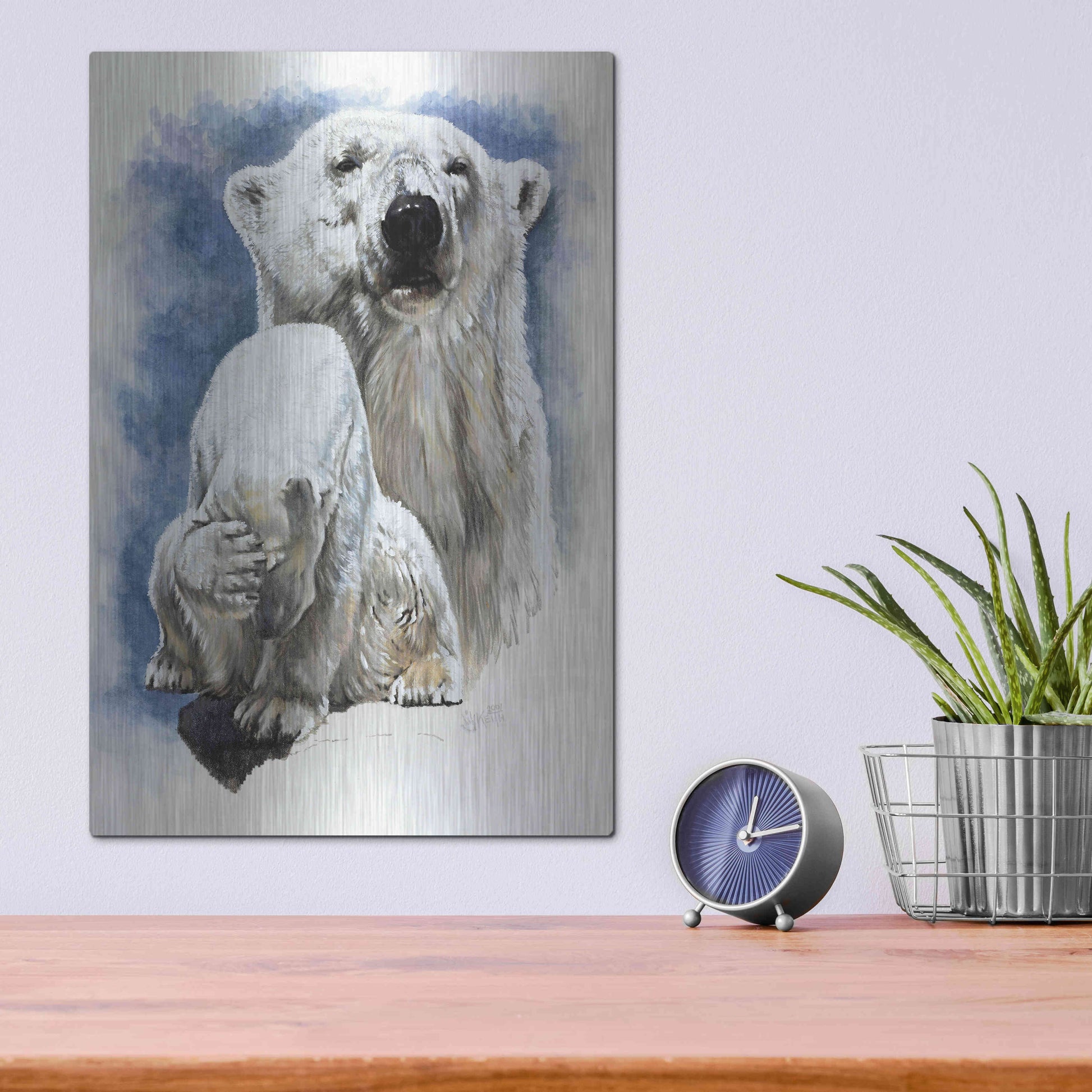 Luxe Metal Art 'Ivory' by Barbara Keith, Metal Wall Art,12x16