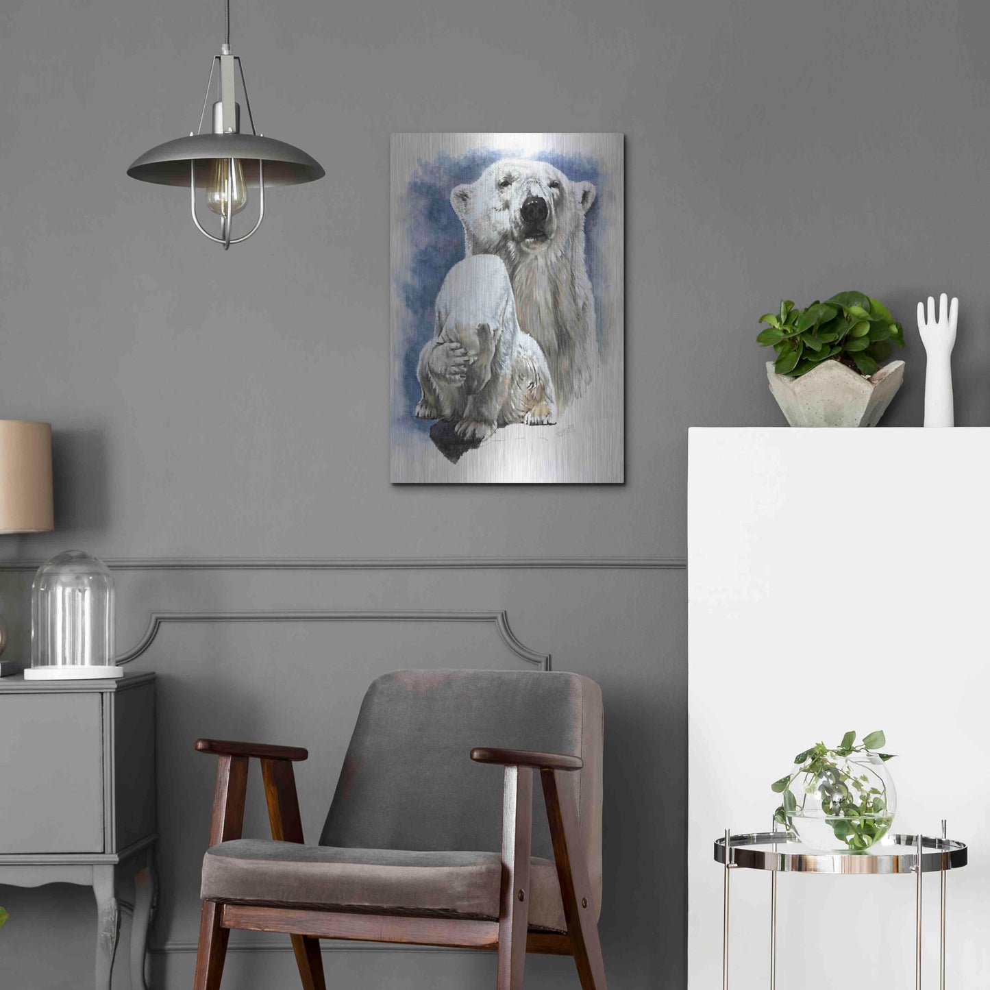 Luxe Metal Art 'Ivory' by Barbara Keith, Metal Wall Art,16x24