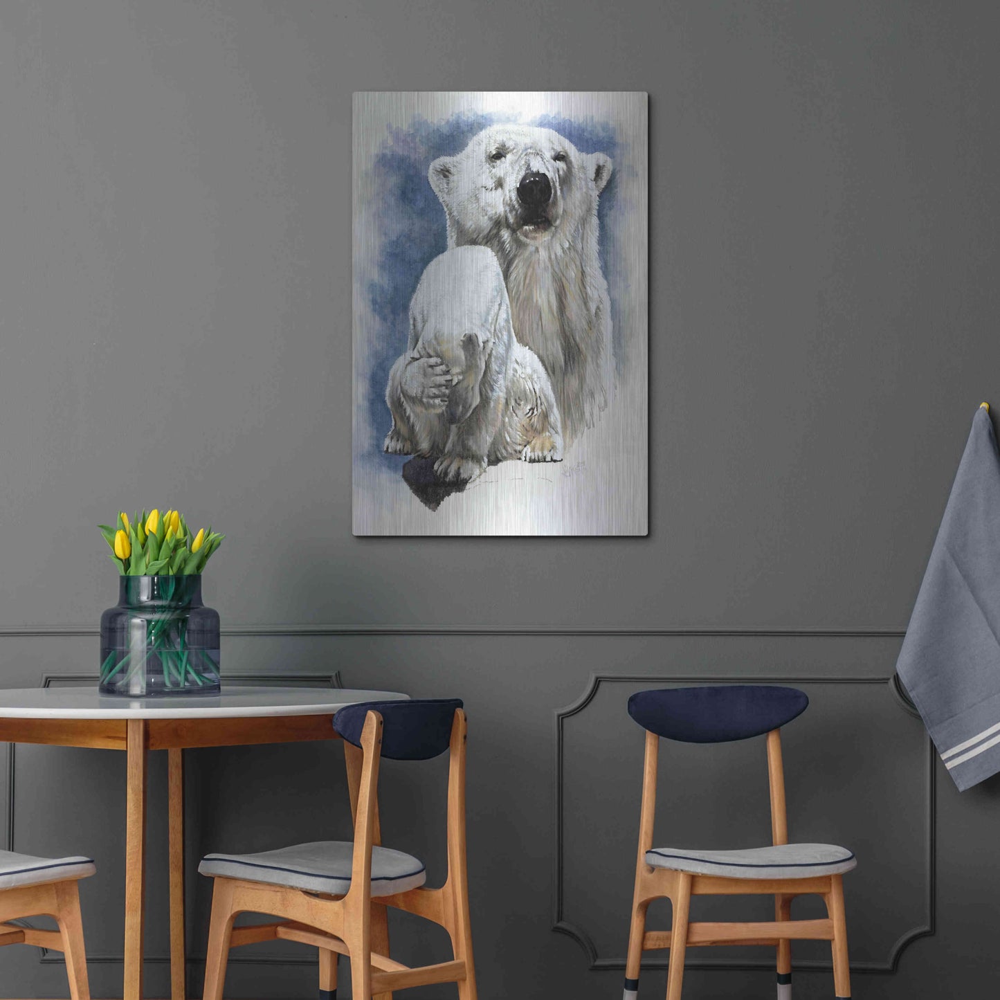 Luxe Metal Art 'Ivory' by Barbara Keith, Metal Wall Art,24x36