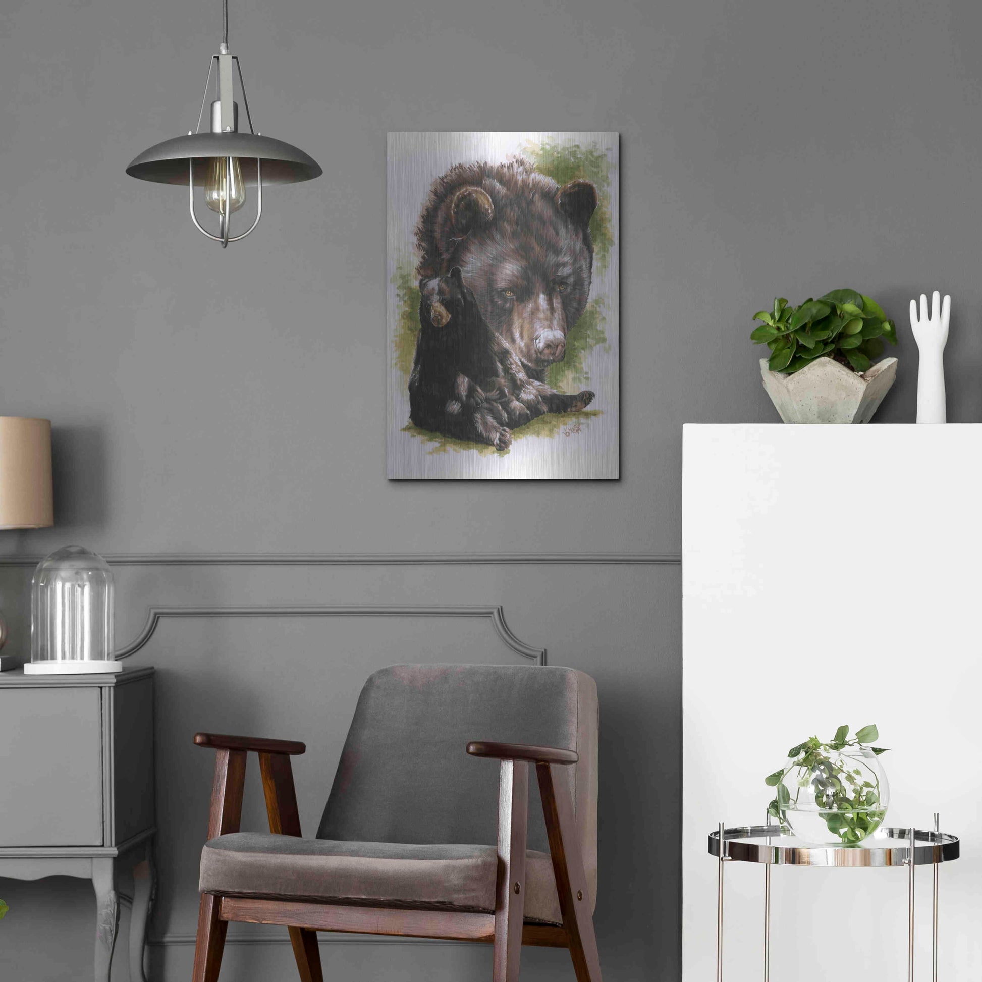 Luxe Metal Art 'Ebony' by Barbara Keith, Metal Wall Art,16x24