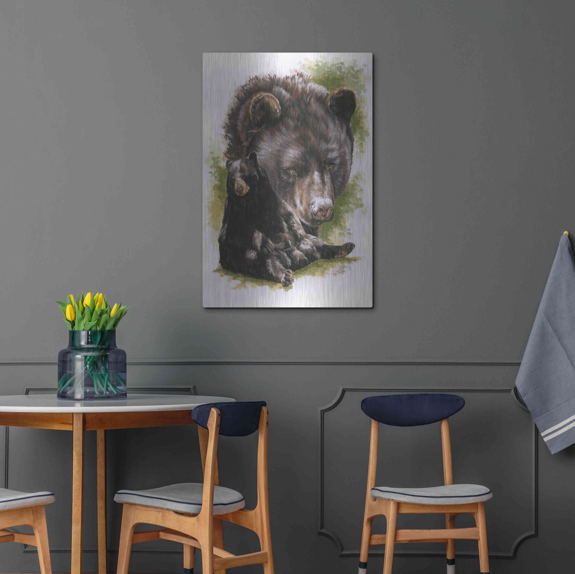 Luxe Metal Art 'Ebony' by Barbara Keith, Metal Wall Art,24x36