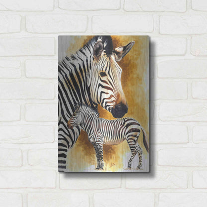 Luxe Metal Art 'Mountain Zebra' by Barbara Keith, Metal Wall Art,12x16