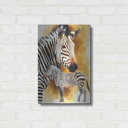 Luxe Metal Art 'Mountain Zebra' by Barbara Keith, Metal Wall Art,16x24