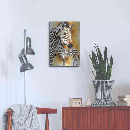 Luxe Metal Art 'Mountain Zebra' by Barbara Keith, Metal Wall Art,16x24