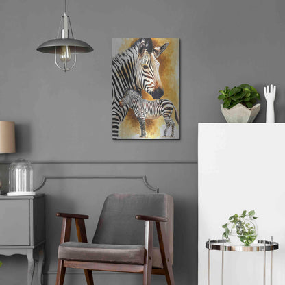 Luxe Metal Art 'Mountain Zebra' by Barbara Keith, Metal Wall Art,16x24