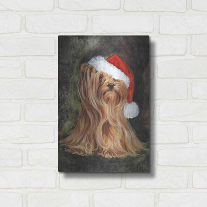 Luxe Metal Art 'Noel - Yorkshire Terrier' by Barbara Keith, Metal Wall Art,12x16