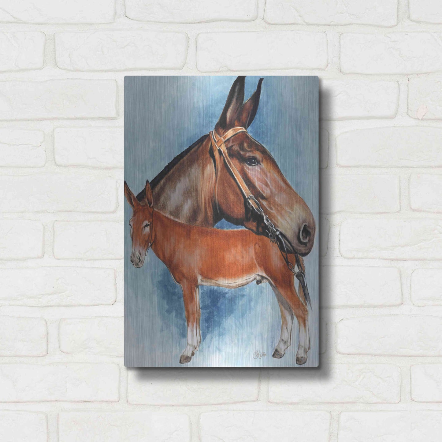 Luxe Metal Art 'Donkey' by Barbara Keith, Metal Wall Art,12x16