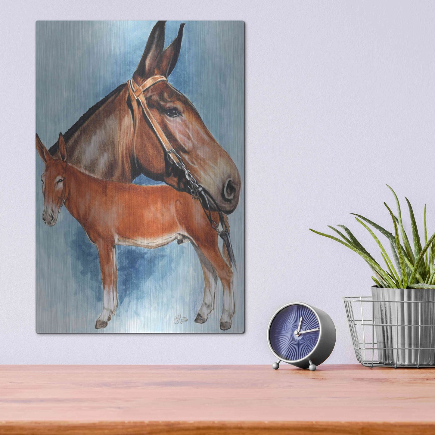 Luxe Metal Art 'Donkey' by Barbara Keith, Metal Wall Art,12x16