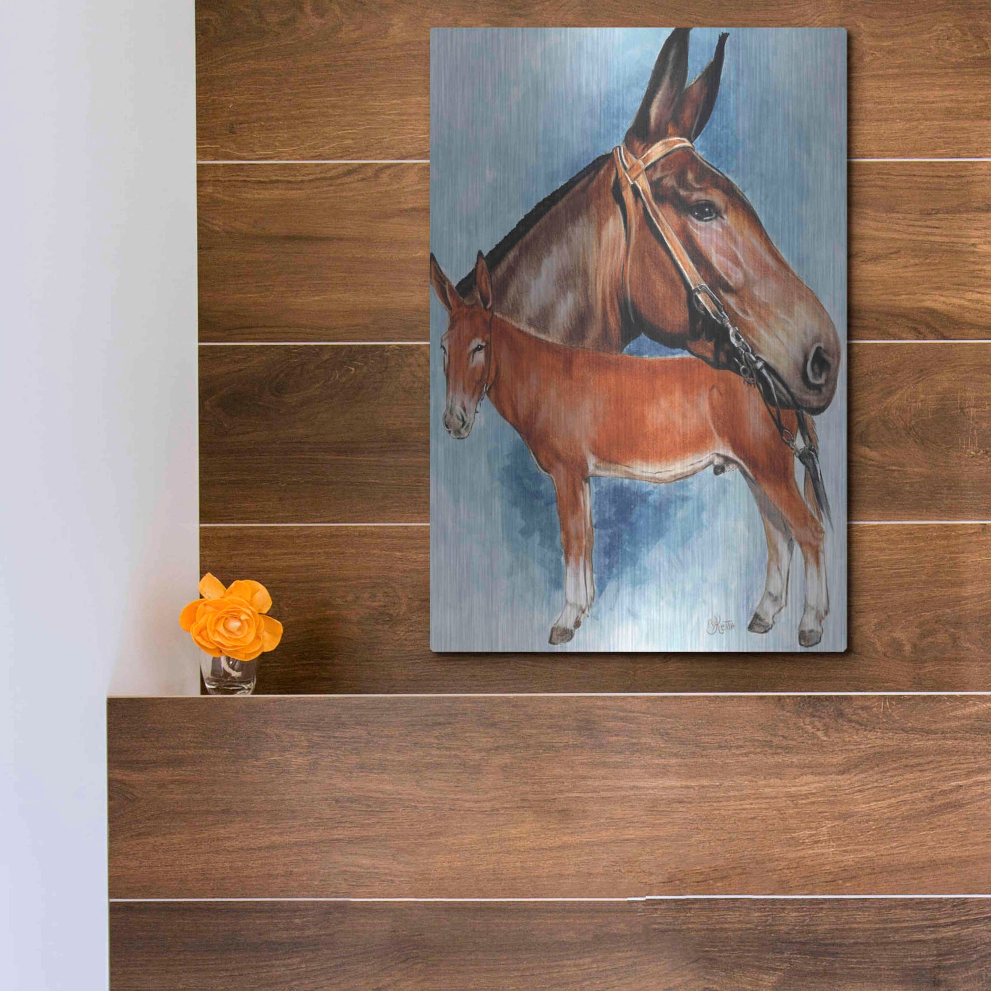 Luxe Metal Art 'Donkey' by Barbara Keith, Metal Wall Art,12x16