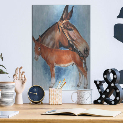 Luxe Metal Art 'Donkey' by Barbara Keith, Metal Wall Art,12x16