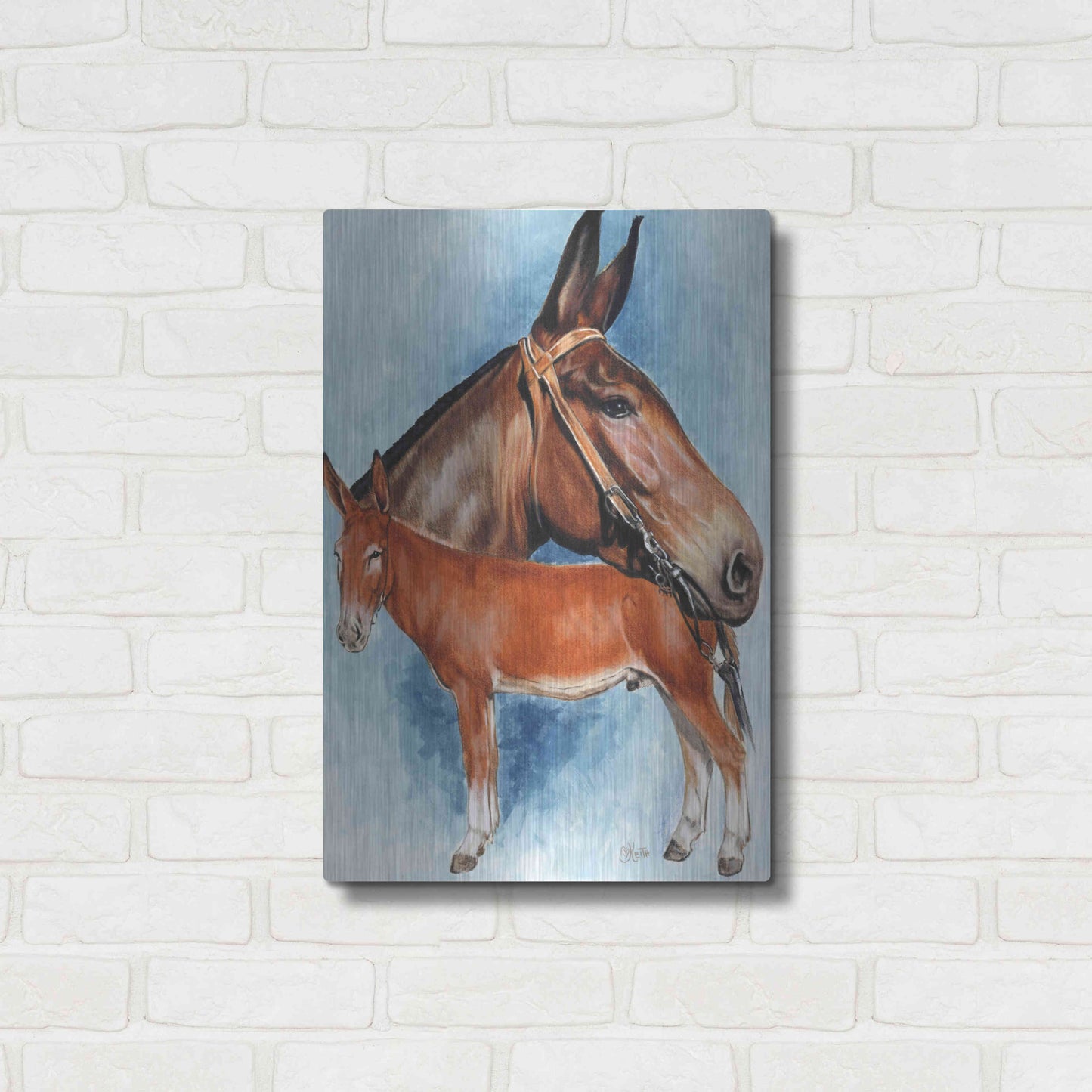 Luxe Metal Art 'Donkey' by Barbara Keith, Metal Wall Art,16x24