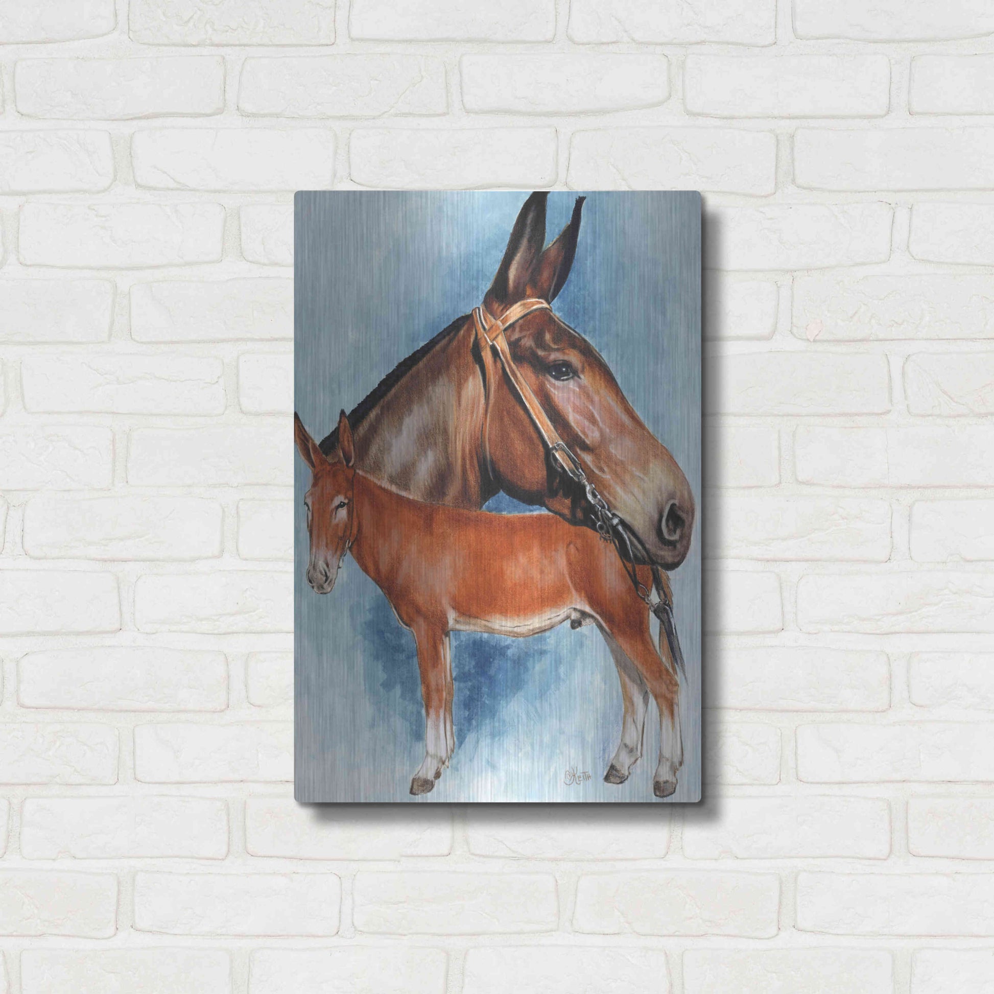 Luxe Metal Art 'Donkey' by Barbara Keith, Metal Wall Art,16x24