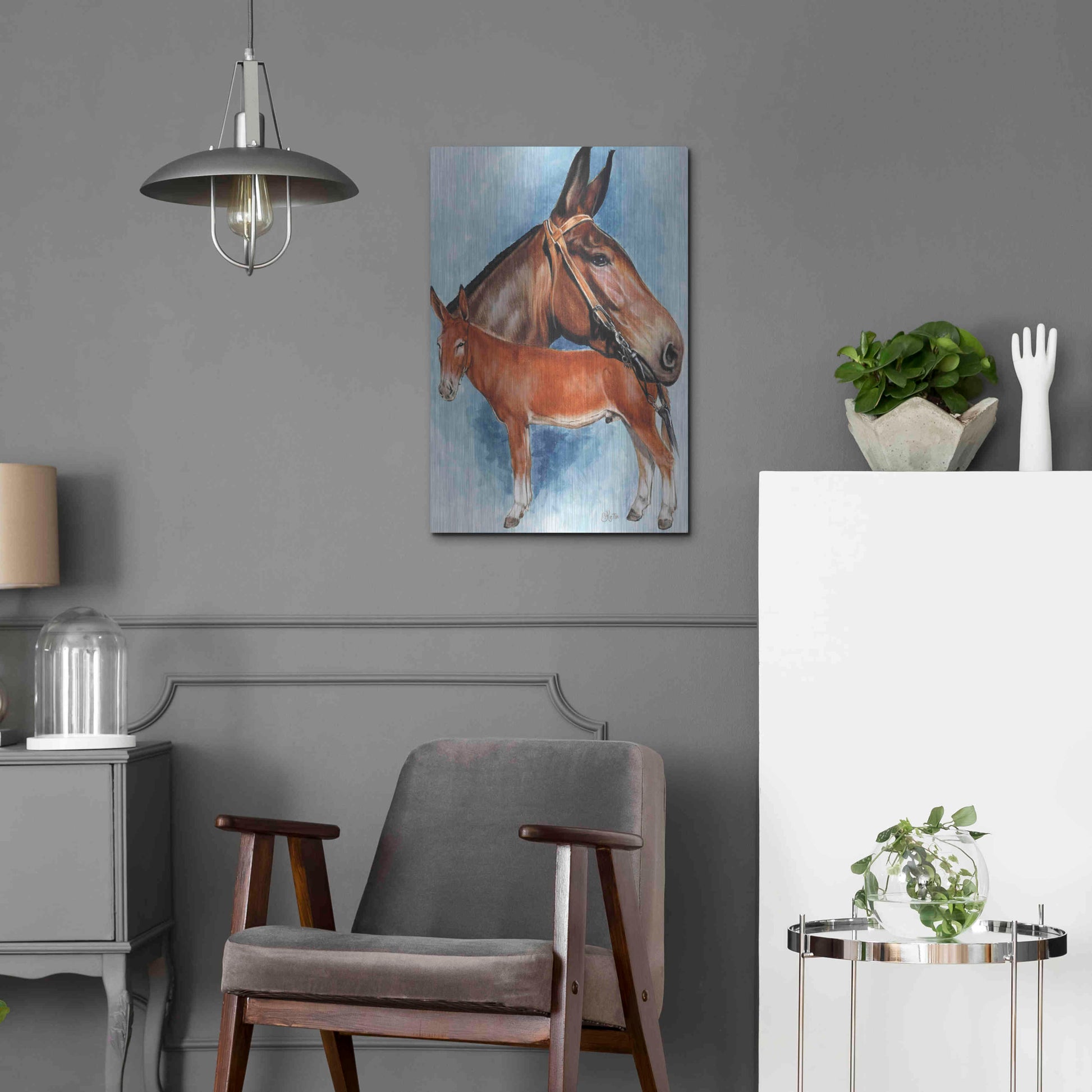 Luxe Metal Art 'Donkey' by Barbara Keith, Metal Wall Art,16x24