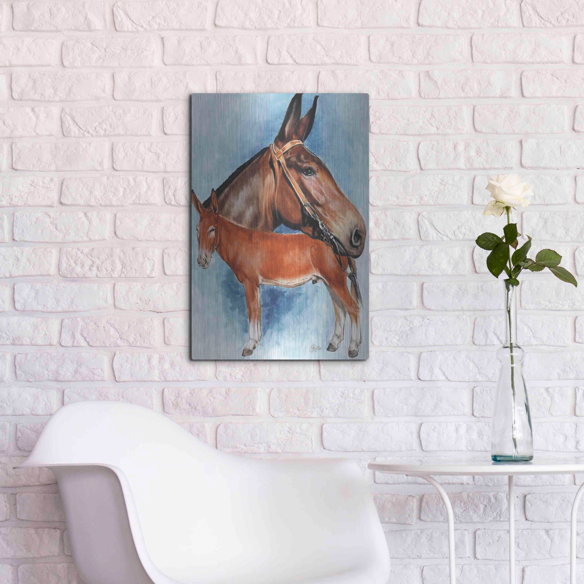 Luxe Metal Art 'Donkey' by Barbara Keith, Metal Wall Art,16x24