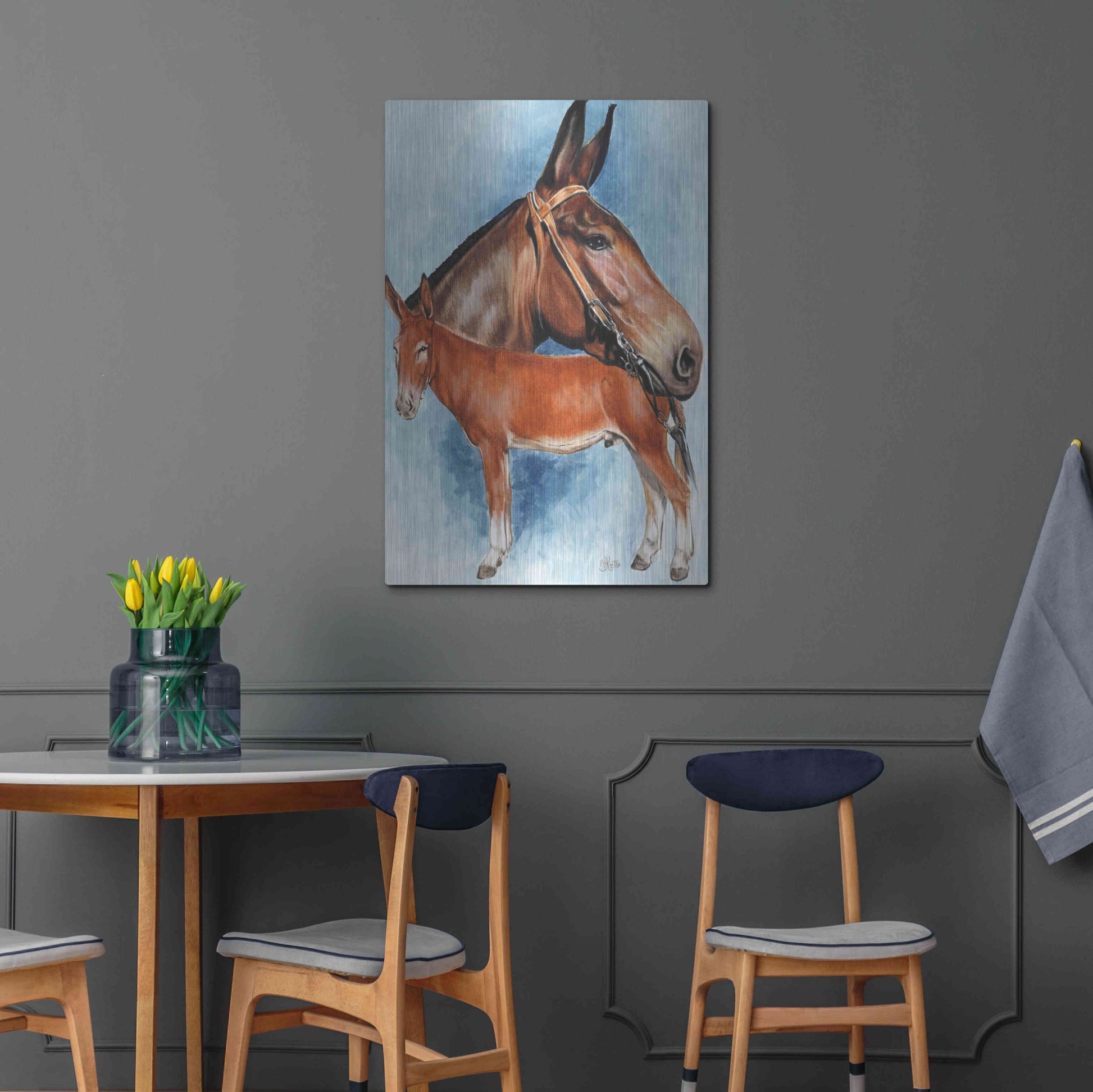 Luxe Metal Art 'Donkey' by Barbara Keith, Metal Wall Art,24x36