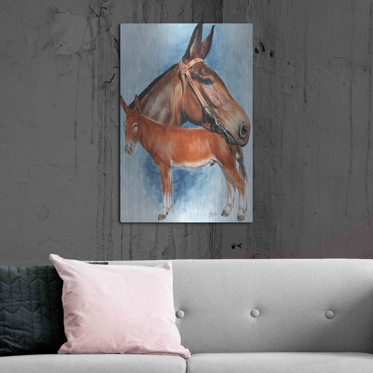 Luxe Metal Art 'Donkey' by Barbara Keith, Metal Wall Art,24x36