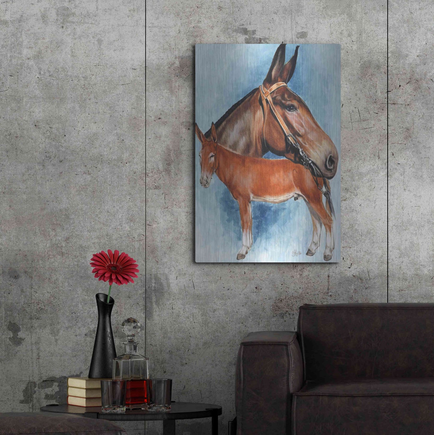 Luxe Metal Art 'Donkey' by Barbara Keith, Metal Wall Art,24x36