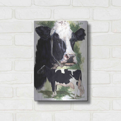 Luxe Metal Art 'Holstein Cow' by Barbara Keith, Metal Wall Art,12x16