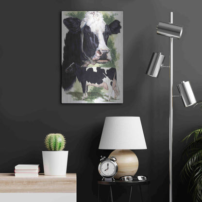 Luxe Metal Art 'Holstein Cow' by Barbara Keith, Metal Wall Art,16x24