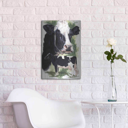 Luxe Metal Art 'Holstein Cow' by Barbara Keith, Metal Wall Art,16x24