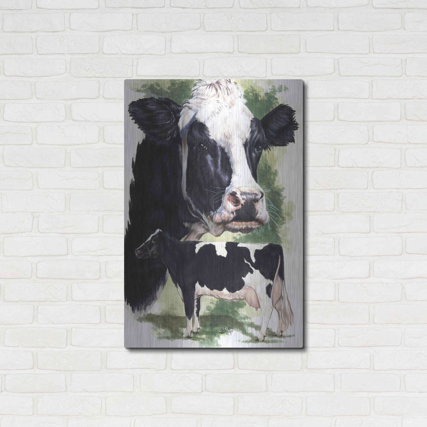 Luxe Metal Art 'Holstein Cow' by Barbara Keith, Metal Wall Art,24x36