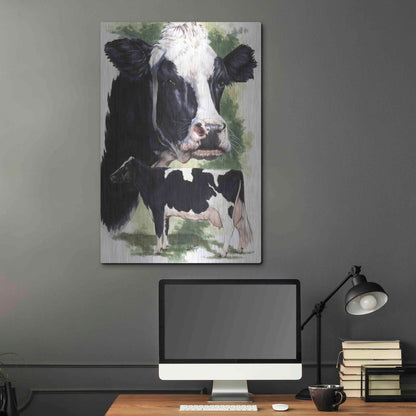 Luxe Metal Art 'Holstein Cow' by Barbara Keith, Metal Wall Art,24x36