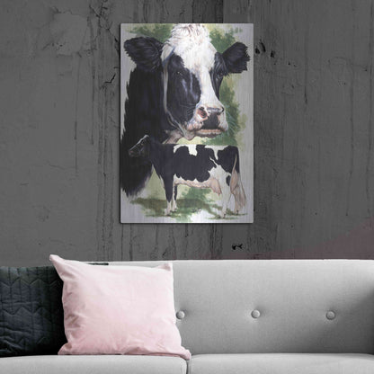 Luxe Metal Art 'Holstein Cow' by Barbara Keith, Metal Wall Art,24x36