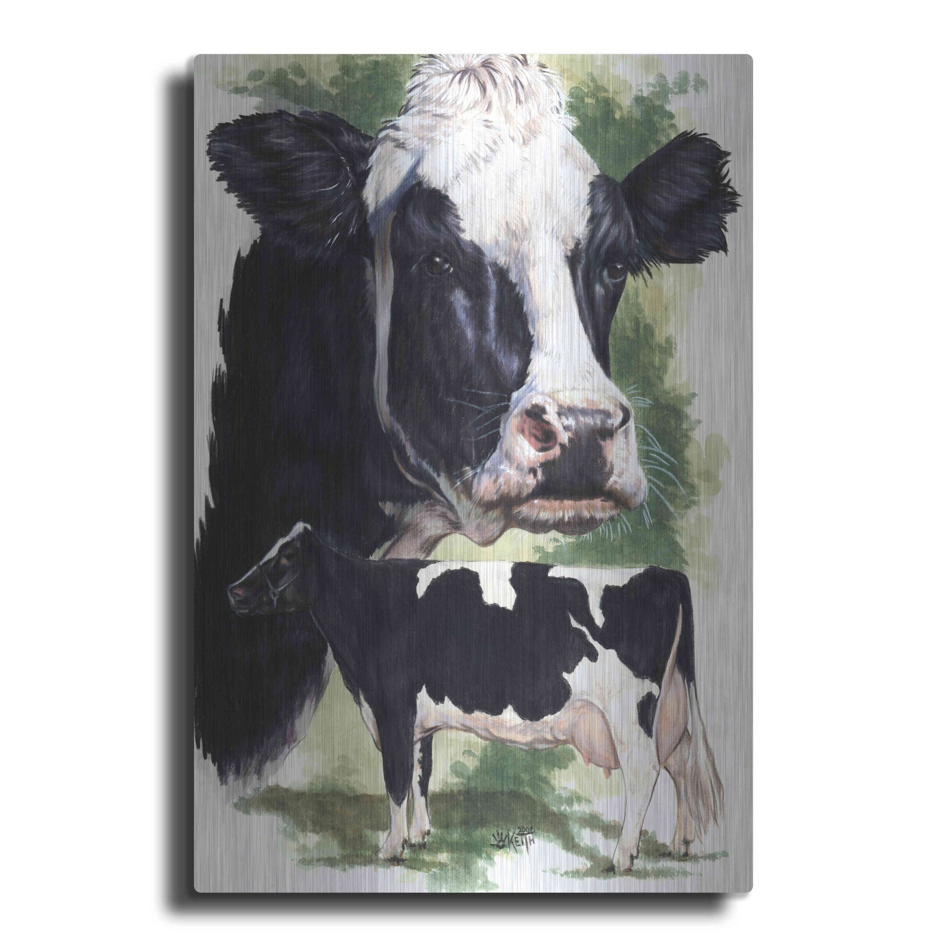 Luxe Metal Art 'Holstein Cow' by Barbara Keith, Metal Wall Art