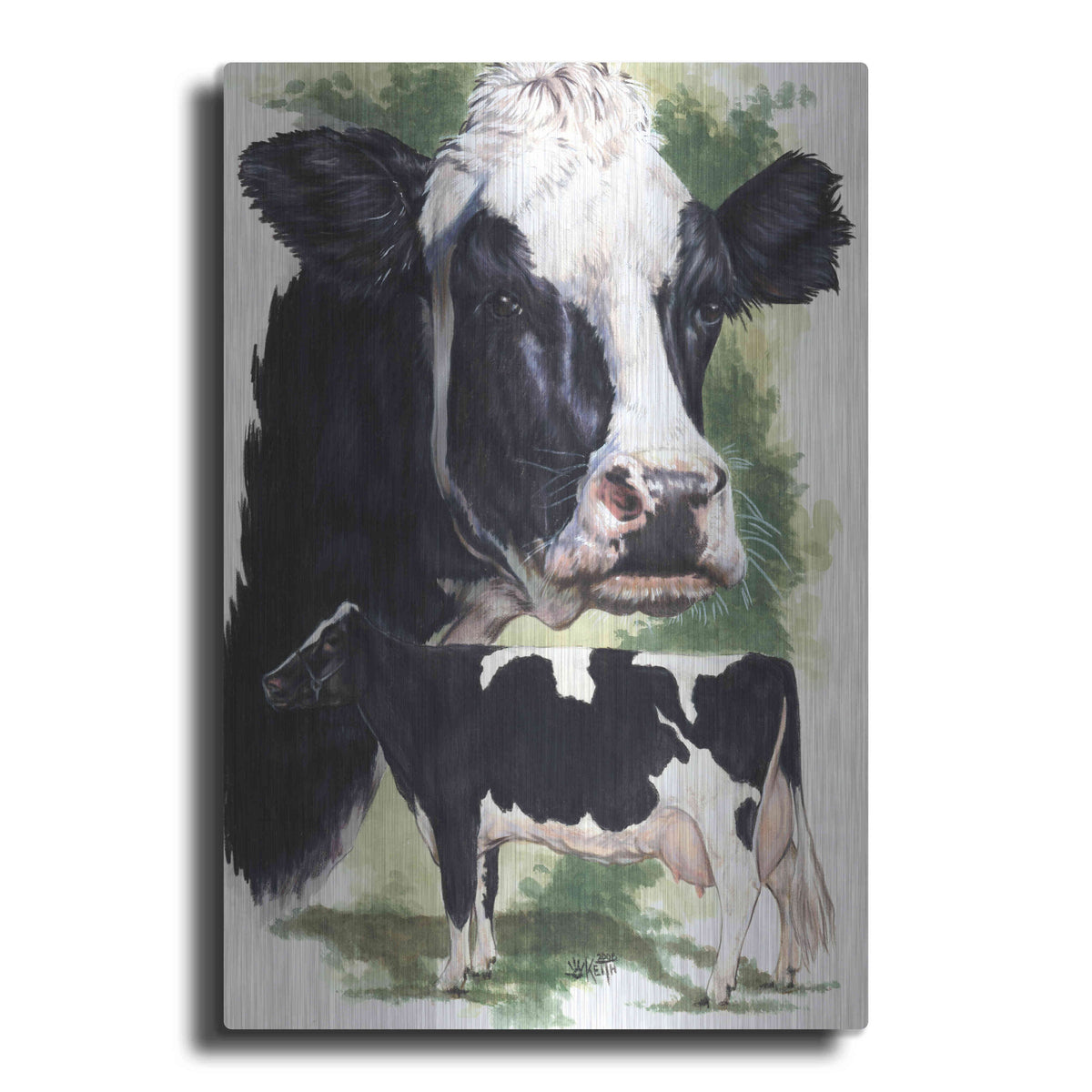 Luxe Metal Art 'Holstein Cow' by Barbara Keith, Metal Wall Art