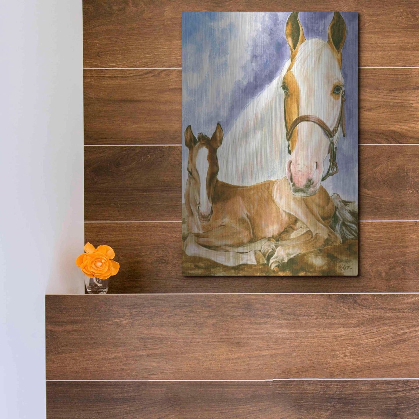 Luxe Metal Art 'Missouri Fox Trotter' by Barbara Keith, Metal Wall Art,12x16