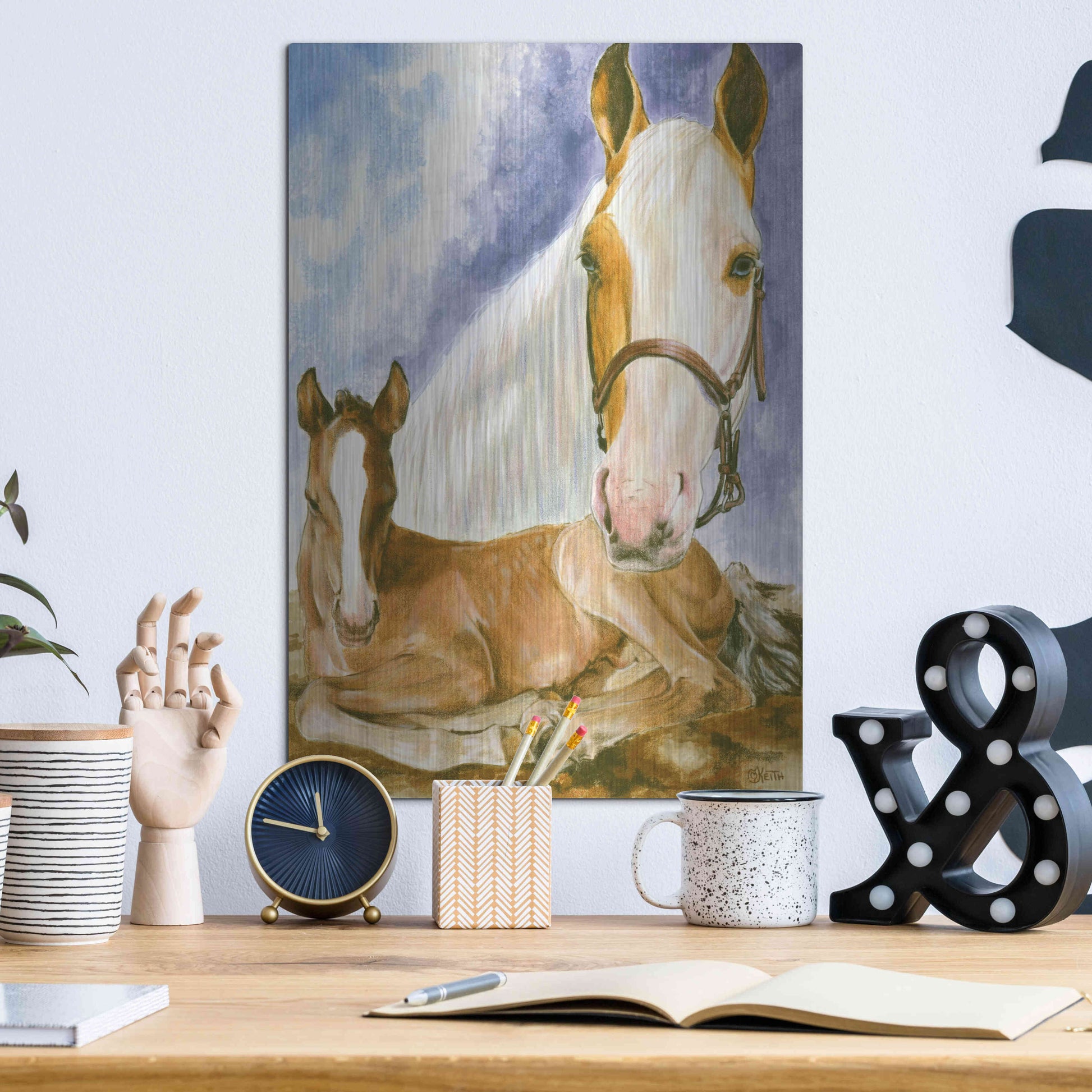 Luxe Metal Art 'Missouri Fox Trotter' by Barbara Keith, Metal Wall Art,12x16