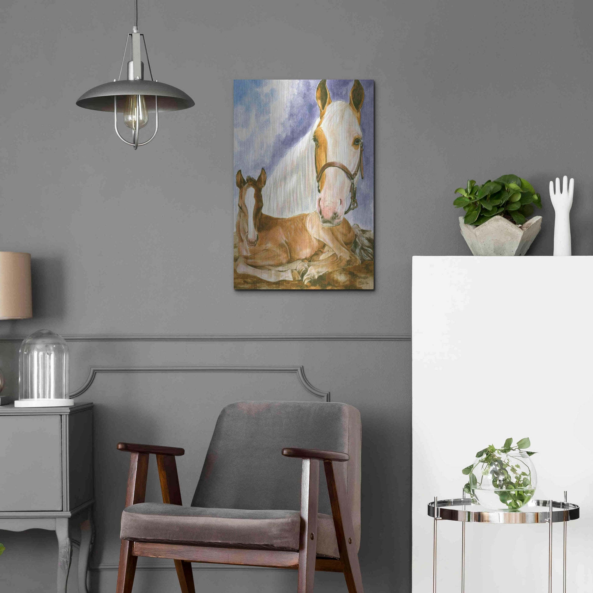 Luxe Metal Art 'Missouri Fox Trotter' by Barbara Keith, Metal Wall Art,16x24