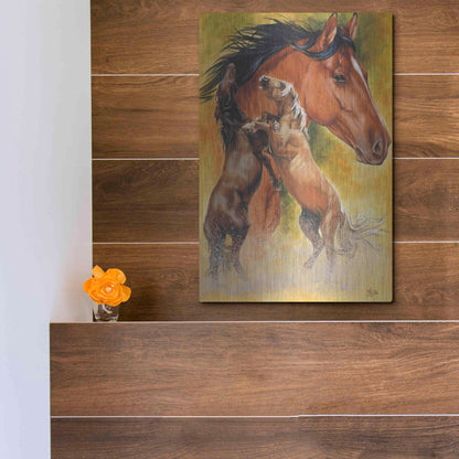 Luxe Metal Art 'Mustang' by Barbara Keith, Metal Wall Art,12x16