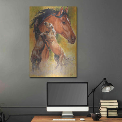 Luxe Metal Art 'Mustang' by Barbara Keith, Metal Wall Art,24x36