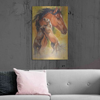 Luxe Metal Art 'Mustang' by Barbara Keith, Metal Wall Art,24x36